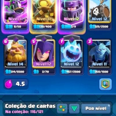 Conta Clash Royale nível 35 , 7244 troféus , evolução do mega , pekka