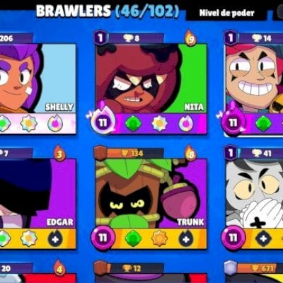 Conta com +8k de troféu, 7 nível máximo , e muitas skin