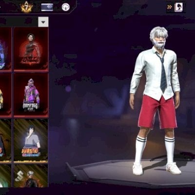 conta de free fire gemada com skins naruto e demon slayer