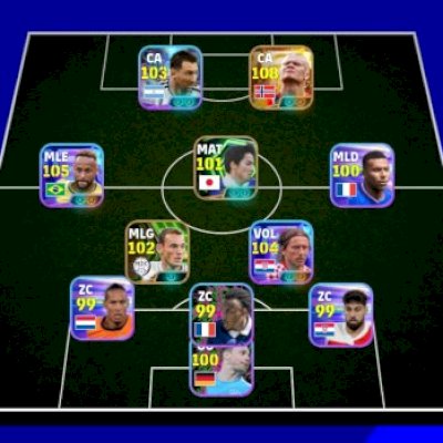 Conta de efootball com Neymar, halaand e Luka modrik.