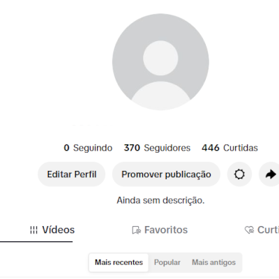 CONTA TIK TOK 370 SEGUIDORES E 446 CURTIDAS (CONTAS TIK TOK)