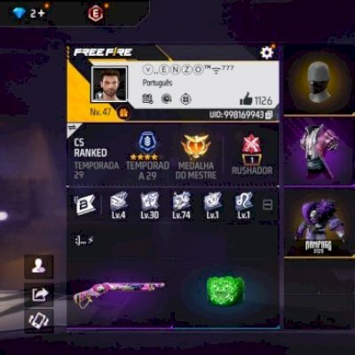 Conta FF mais ou menos.