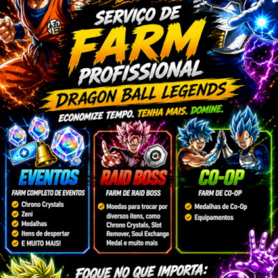 Dragon Ball Legends - Serviço de Farm - Eventos, Coop e Raid