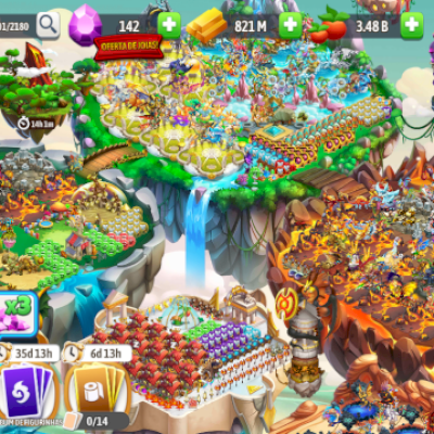 Conta dragon city level 87 Full com 3 Bilhões de comida