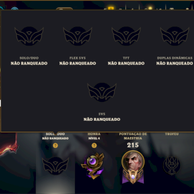 Unranked com 95 Champs e 74 Skins ( ADC / MID )