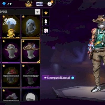 Conta de free Fire com Sétimo passe, ump Ruby e muito mais.
