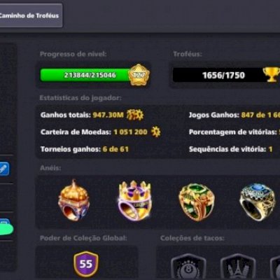 🎱 CONTA 8BALL POOL NÍVEL 127 — COMPLETÍSSIMA! 🎱