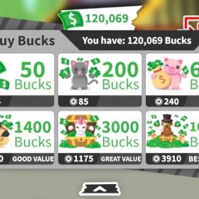 conta de adopt me com 120 mil Bucks, casa de robux e vários pets!