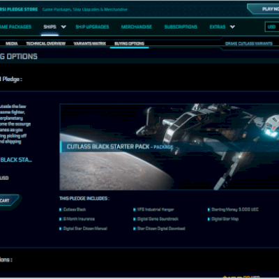 Conta do Star Citizen com Drake Cutlass Black