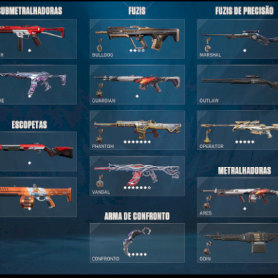 CONTA VALORANT COM KARAMBIT SAQUEADORA, VANDAL GAIA, SUBLIME E MAIS