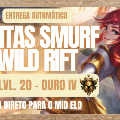 Contas Smurf Wild Rift, elo Ouro 4 - c/ Baús de Skin - Level 20