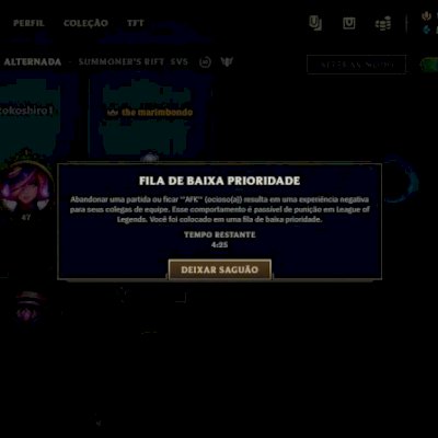Tiro a sua fila de baixa prioridade/ fila de ranked