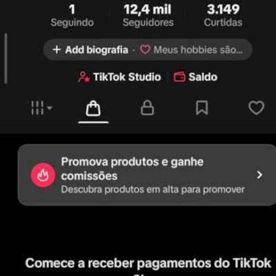 VENDO ESTÁ CONTA TIK TOK COM 12,4 K COM SHOP DOCUMENTO EM BRANCO