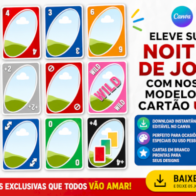 UNO Game Card Canva Editable Template