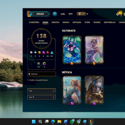 Conta rara lol, todos champs, 138 skins