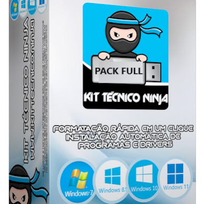 Kit Técnico Ninja- Formatação rápida + programas e drivers