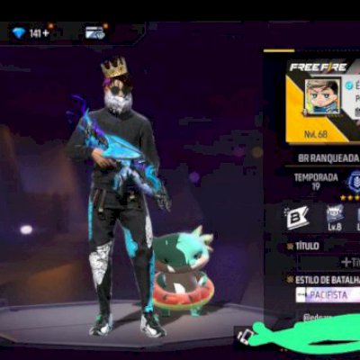 Conta FF com Angelical azul e vermelho, e vários outros itens