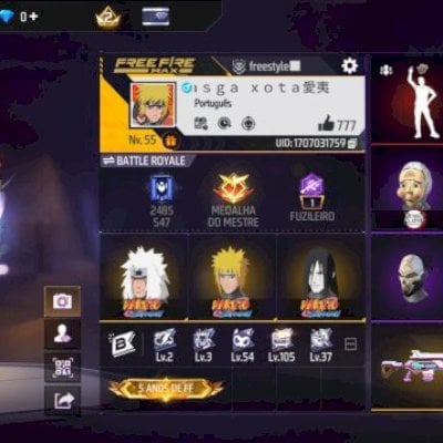 Conta de free fire simples porém gemada