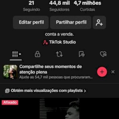 Venda se conta do tiktok com 44k de seguidores engajada.
