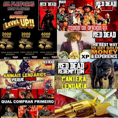 Red Dead 2 Online(PC)120 Leveis+8.000 Gold Bars+700.000 Dólares+BRINDES OFICIO.