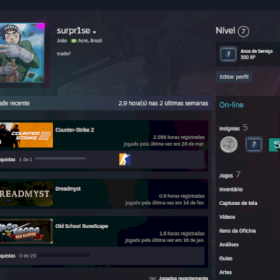 VENDO CONTA STEAM 7 ANOS