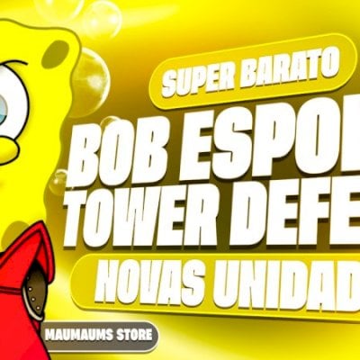 [60% OFF] QUEDA NOS PREÇOS! ON! BOB ESPONJA TOWER DEFENSE +BRINDES! SPONGE BOB