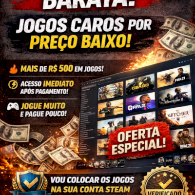 CONTA STEAM BARATA + JOGOS TOP | EU COLOCO OS JOGOS NA SUA CONTA!