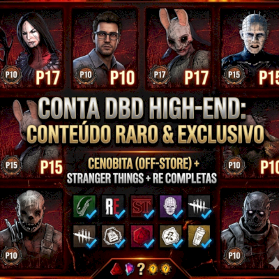 🏆 CONTA DBD RARA: CENOBITA (OFF-STORE) + STRANGER THINGS, NEGÓCIO PREÇO 🏆