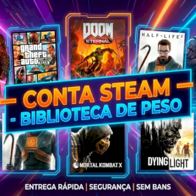 Conta Steam com GTA V (Enhanced), DOOM Eternal e Clássicos Valve | Sem Bans