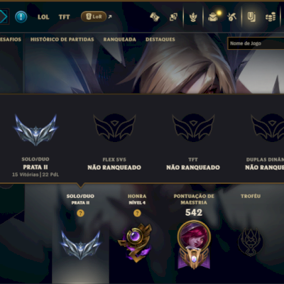Prata 2 com TODOS os Champs e 110 Skins ( ADC / SUP )