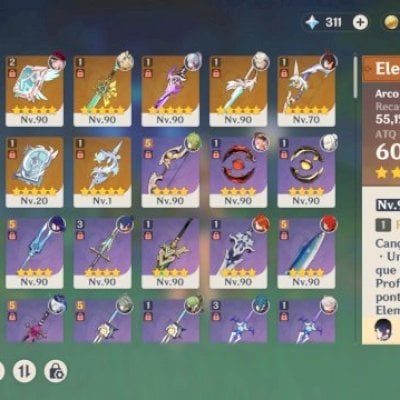 Genshin muitos personagens