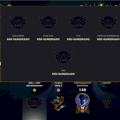 Unranked com 60 Champs e 58 Skins