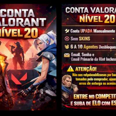 Conta Valorant nível 20 pronta para ranqueadas