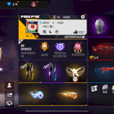 Conta free fire super rara