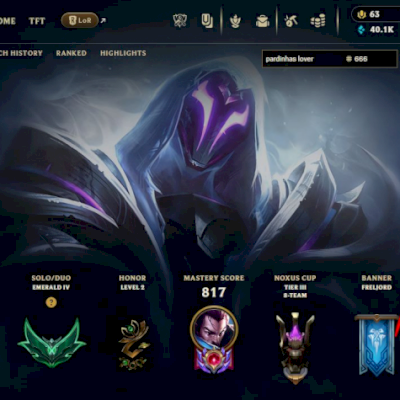 conta league of legends 500 skins - ex mestre 3 sesons + 129 cromas