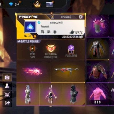 Conta de free fire muito rara e boa pra ap