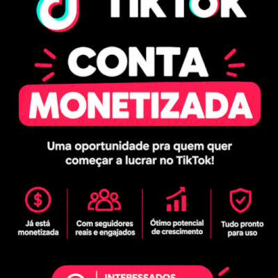 Conta do tiktok com +300k visualizações, monetizada+ 40k curtidas