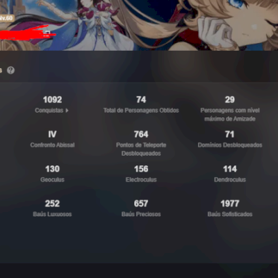 [NEGOCIAVEL] CONTA ENDGAME GENSHIN IMPACT AR60 COM 15 T5 LIMITADO