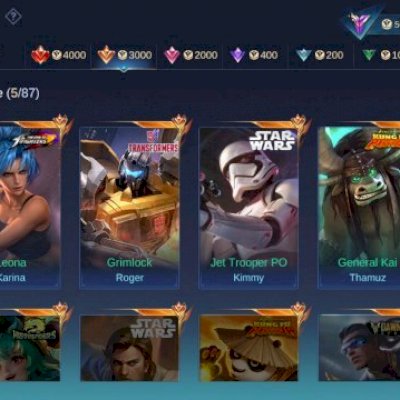 Conta mobile legends com muitas skin