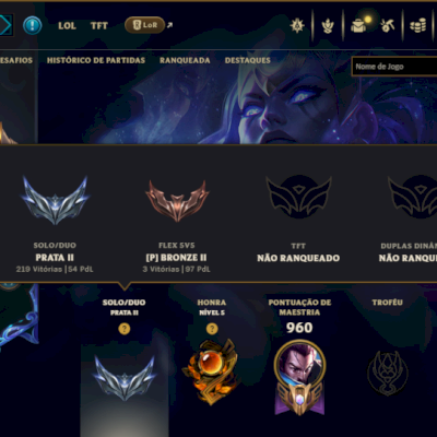 Prata 2 com TODOS os Champs e 189 Skins ( ADC / MID / JG )