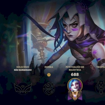 Conta LOL Full Champs e Valorant Jinx Exaltada (2017)